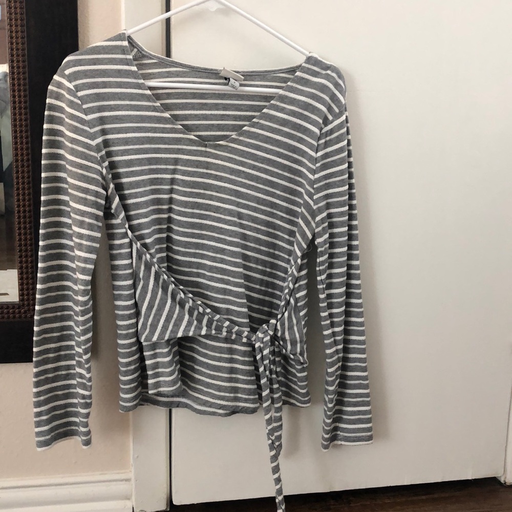 A New Day tie front striped top